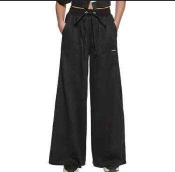 black knit causal sweatpants baggy drawstring