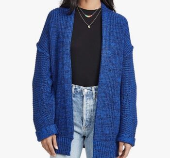Blue and Black glittery knitted long sleeve cover