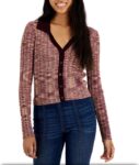Spaced dyed V neck long sleeve top