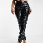 Women shiny leather black bottoms