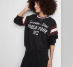 Women’s Black brown white with white lettering design Long sleeve sweatshirt