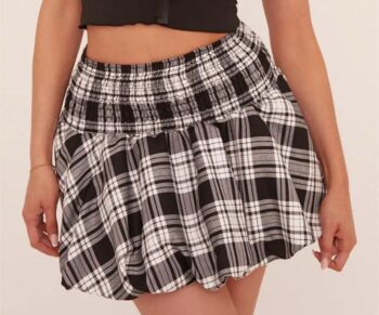 Women’s 2 way striped white black pinkish skirt