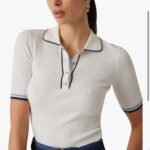 Women's cream collar button up Sweater