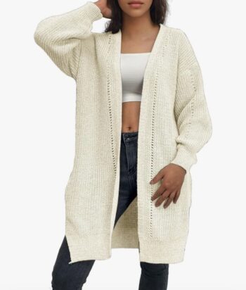 Women's Long Cardigan Sweater Casual Oversized Knit Open Front Coatigan Jacket Coat