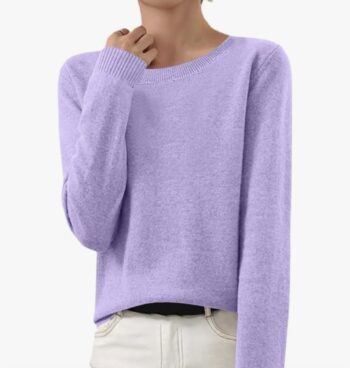 Cashmere Sweaters for Women Winter Fashion Solid Color Pullover Tops Long Sleeve Casual Crewneck Outfits