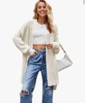 RanRui Women's Oversized Cardigan Casual Lightweight Long Sleeve Drape Open Front Loose Fall Solid Color Outwear Coats