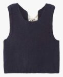 Lianlive Sweater Vest Top for Women Casual Crop Knit Cardigan Vest Bow Tie Back Knitted Tank Tops