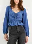 NWT Kingston Gray juniors sweetheart neck ruffled hem top