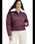 Water resistant purple jacket with details