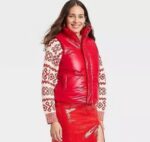 Lined red puffer jacket