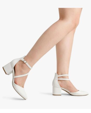 DREAM PAIRS Women's Closed Pointed Toe Low Chunky Heels Pumps Ankle Strap Wedding Business Dressy Shoes