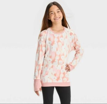 Girls pink tie dye designed sweatshirt