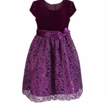 Girls purple and bow tie dress