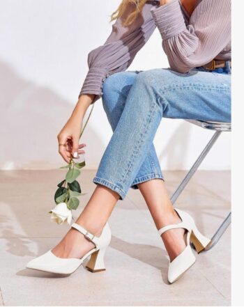 Womens Chunky High Heels Closed Pointed Toe Ankle Strap Pumps Cute Dress Dance Shoes