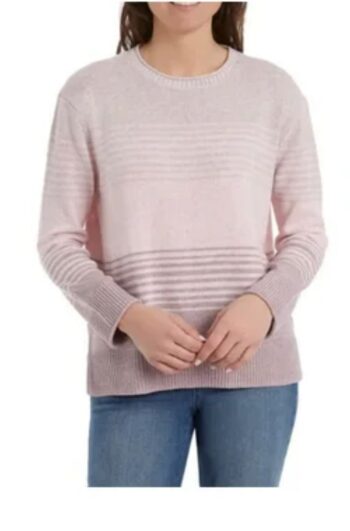 Women’s purple knitted patterned long sleeve sweater