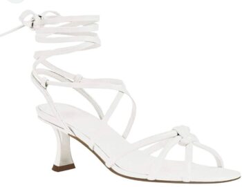 Coutgo Womens Strappy Heels Kitten Heel Lace Up Sandals Open Square Toe Knot Fashion Heeled Sandal Shoes