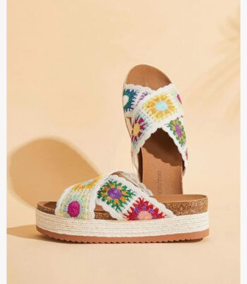 Plays Knit Platform Slide