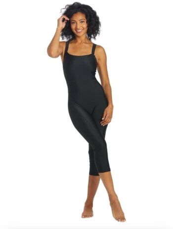 Sporti Women's Boyleg One Piece Swimsuit - Cropped Unitard Bathing Swimsuit - Athletic Full Coverage Lap Swimming Suit