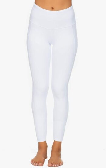 women’s white leggings tight stretch pockets