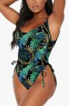 Viottiset Women's Ruched High Cut One Piece Swimsuit Tummy Control Bathing Suit Monokini