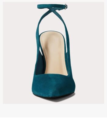 Womens Closed Toe Ankle Strap Heels Pointed Toe Pumps Shoes Slingback High Heel Wedding Dress Shoes