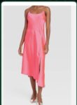 Women Midi Slip Dress Asymmetric A New Day Neon Pink