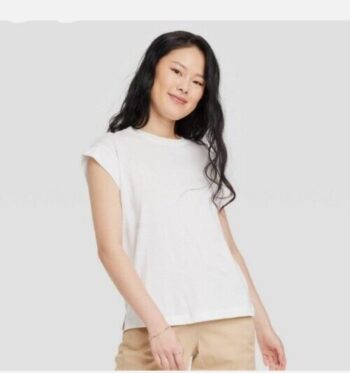 Women's Extended Shoulder T-Shirt - A New Day White
