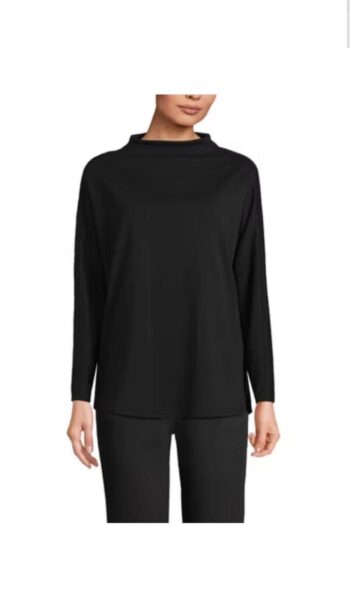 Women's Long Sleeve Sport Knit Funnel Neck Top