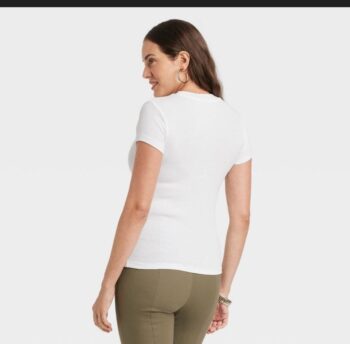 Women's Slim Fit Short Sleeve Ribbed T-Shirt - A New Day