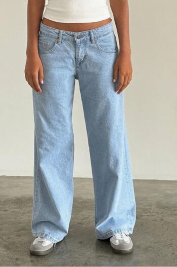 Straight Wide Leg Jeans Trendy Stretch Long Denim Pants