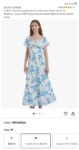 V-Neck Floral Long Romantic Bohemian Style Dress for Woman, Casual Puff Sleeve Square Neck Summer Dress Beach Dress