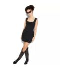 Wild Fable Women's  Rosette Motif Sweater Knit Sleeveless Black Mini Dress