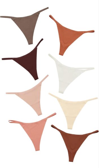 DEANGELMON Seamless G-string Thongs for Women - No Show Thong Underwear Low Rise Stretch Panties Workout Pack