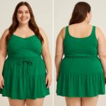 Green plus size towel skirt