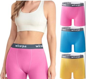 wirarpa Women's Boxer Briefs Cotton Underwear Anti Chafing Boy Shorts Panties 5.5" Inseam 3 Pack 1pack 3pcs inside the pack