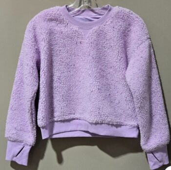 All in Motion Girls' Small 6/7 Purple Sherpa Shearling Crewneck Lined Sweatshirt
