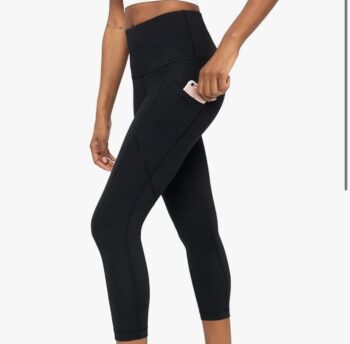 High Waist Squat Proof Yoga Capri Leggings with Side Pockets for Women