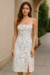 Chic White Floral Slip Dress – Minimalist Elegance