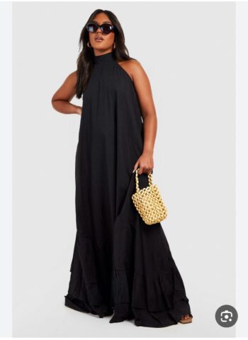 Plus Cotton Tiered Detail Maxi Dress | boohoo USA