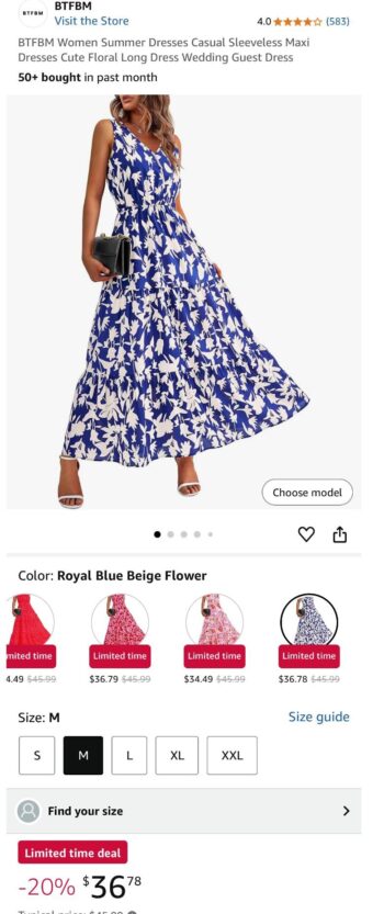 Women Summer Dresses Casual Sleeveless Maxi Dresses Cute Floral Long Dress Wedding Guest Dress