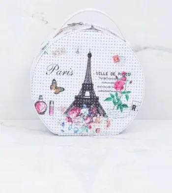 A chic crossbody bag featuring a textured finish with sleek gold-tone hardware accents, perfect for accessories and makeup 2 different sizes bag