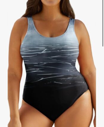 Eytino Plus Size Swimsuit for Women Back Crisscross Sports Tummy Control One Piece Bathing Suits