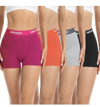 wirarpa Women's Cotton Underwear High Waist Stretch Briefs Soft Underpants Ladies Full Coverage Panties