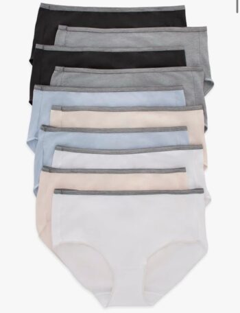 Hanes Women's Cotton Stretch Panties, Moisture-Wicking Cotton Underwear,