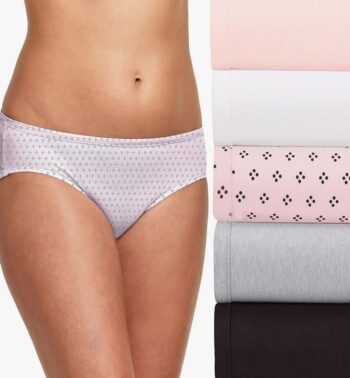 Hanes Ultimate Women's Hipster Panties 5-Pack, Moisture-Wicking Hipster Briefs, Hipster Underwear,
