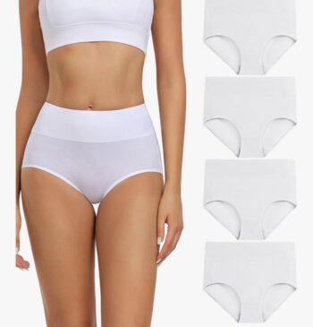 wirarpa Women's Cotton Underwear High Waisted Ladies Panties Full Coverage Briefs