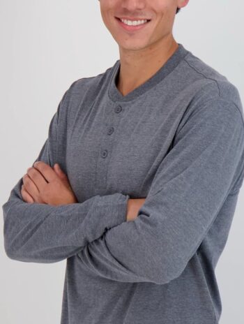 Real Essentials 3 Pack: Men's Cotton Short & Long Sleeve Henley T-Shirt Performance Activewear