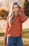 Women's Crew Neck Cropped Sweater Fall Long Sleeve Chunky Knit Pullover Sweater Tops