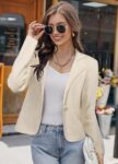 Women Sweater Blazer Casual Work Croppped Cardigan Lightweight Button Front Short Knit Blazer Jacket