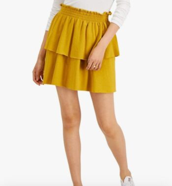 Women’s Tiered Mini Skirt Dark Yellow